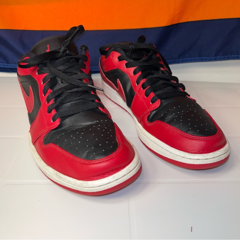Nike Air Jordan 1 AJ1 Retro Low Reverse Bred Red Black 553558-606 men size 11